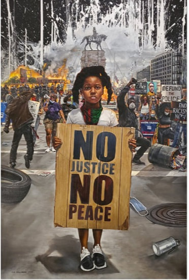 Kelvin Williams WAK NO Justice NO Peace Black Art African American Art Protest Black Lives Matter BLM
